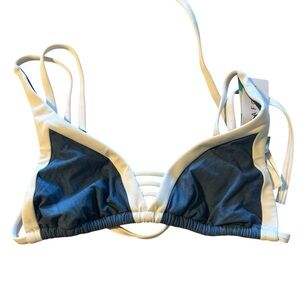 Blue and White Bikini Top